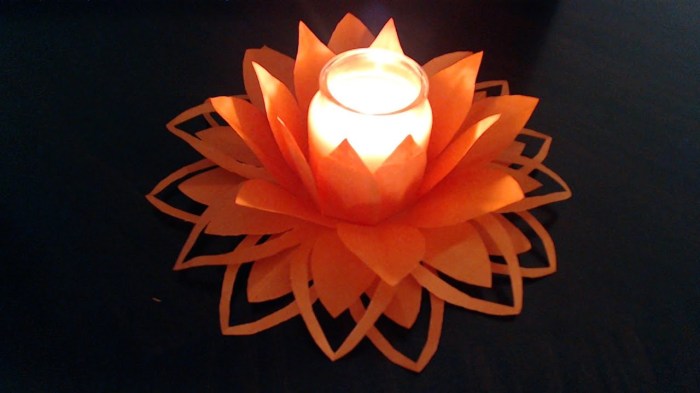 How to make easy paper flower candle decoration