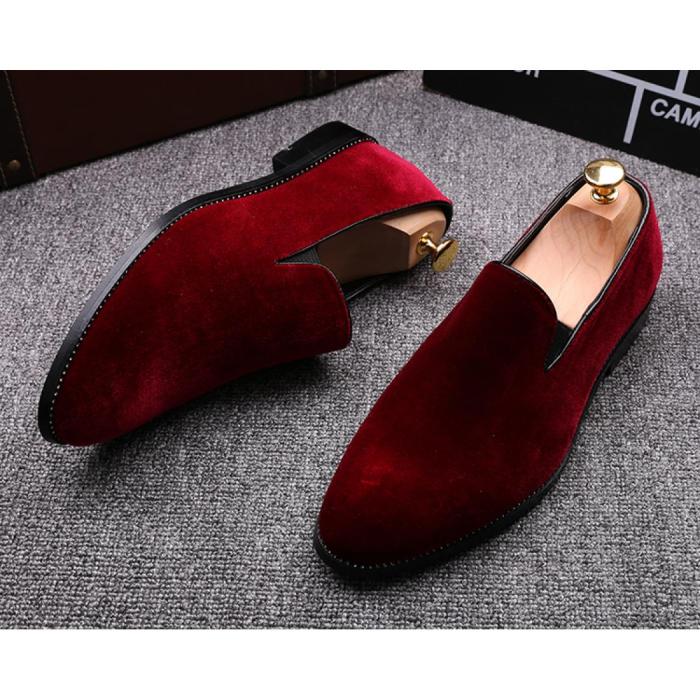 Velvet dress shoes men